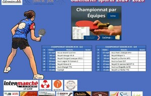 Le calendrier des championnats Ixina (D4 &amp; D5)